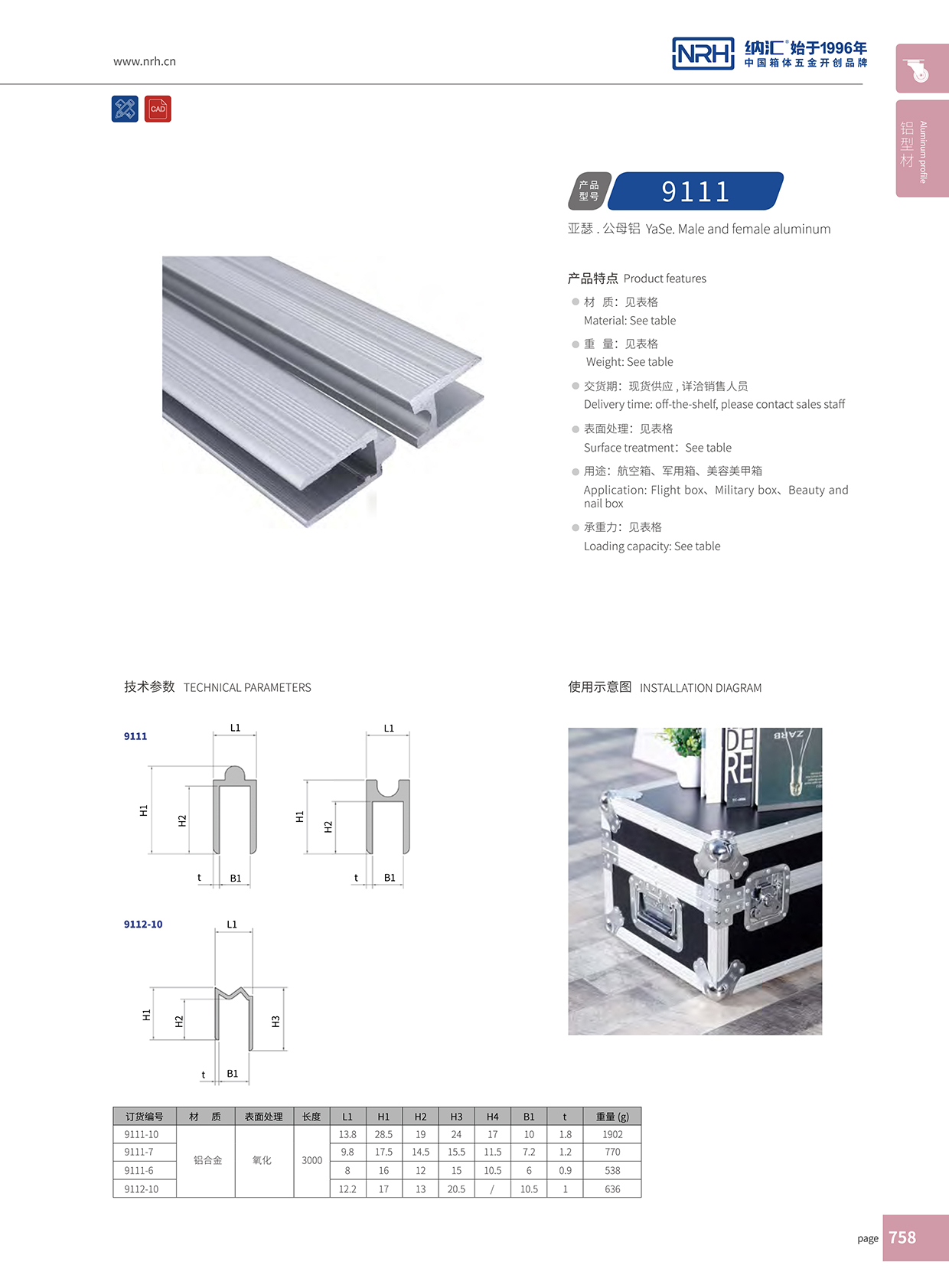 粉色视频WWW在线观看下载/NRH航空箱箱牙 9112-12 M字型